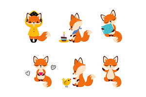 Cute Little Fox Engaged in, an Animal Illustration by TopVectors