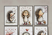 Valentine's Day Hedgehog Clipart, a Graphic by one-touch (Thumbnail 6 of 7)