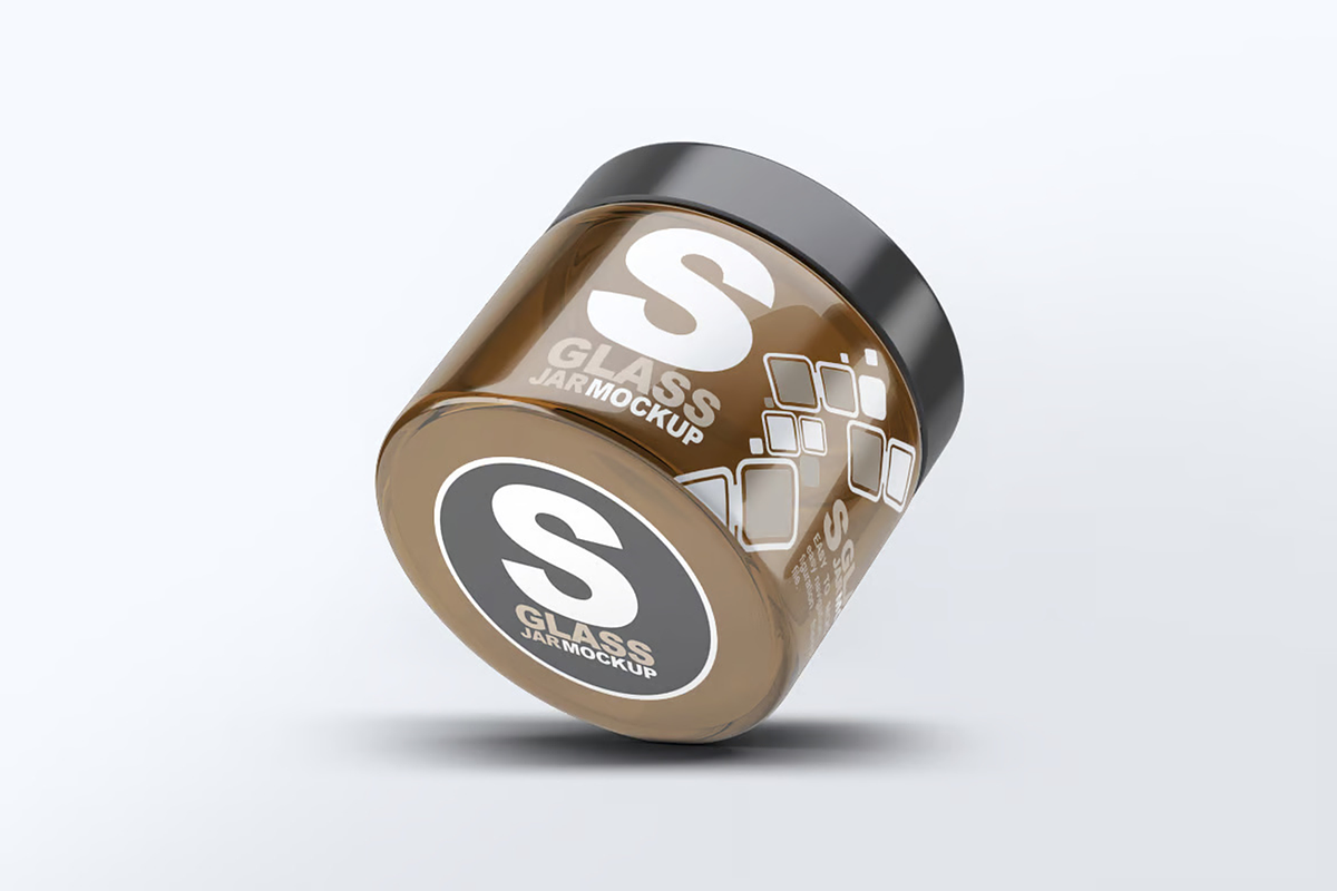 Cosmetics Glass Jar Mock-Up, a Packaging Mockup by Se٧enStudio (Photo 3 of 7)