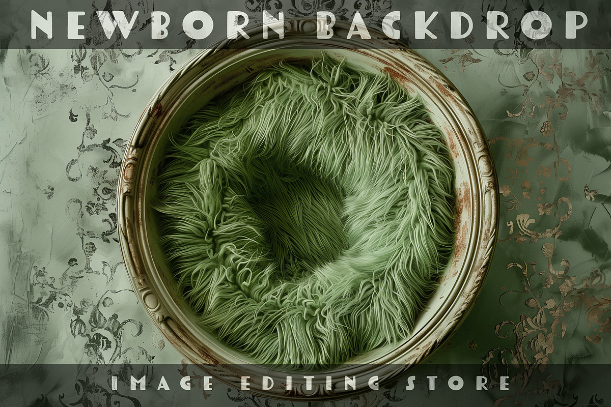 Newborn digital background - fur bed, a Background Graphic by Image Editing Store (Photo 1 of 2)