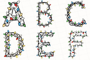 Christmas Lights Alphabet Clipart, an Illustration by OK Design (Thumbnail 2 of 5)