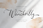 Woncherlly Elegant Calligraphy, a Script Font by gracetype_studio (Thumbnail 1 of 12)