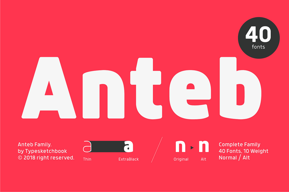 Anteb Font, a Sans Serif Font by Typesketchbook Foundry (Photo 1 of 8)