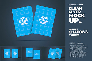 Clean Double Flyer Mockups x4, a Mockup by SmartDesigns