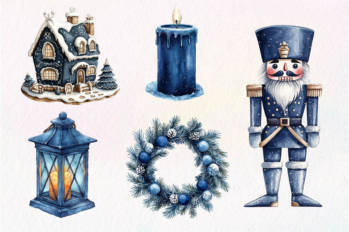 Navy Blue Winter Christmas Clipart, an Illustration by Dream Creation (Photo 7 of 7)