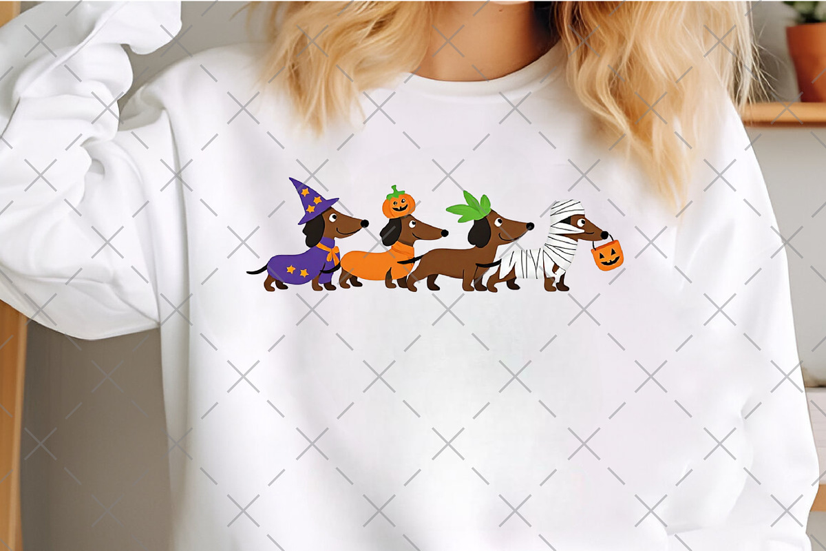 Cute Halloween Dachshund Dog PNG, an Illustration by Craft Nest (Photo 2 of 6)