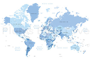 Detailed World Map 60x40" max - jpeg