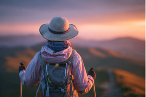 A woman hiking in Montana is, a Person Photo by ZinetroN