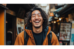 Asian man with long hair and a, a Nature Photo by Sergey Kotenev