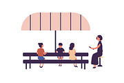 Outdoor lesson in kindergarten, an Education Illustration by Good Studio (Thumbnail 3 of 4)