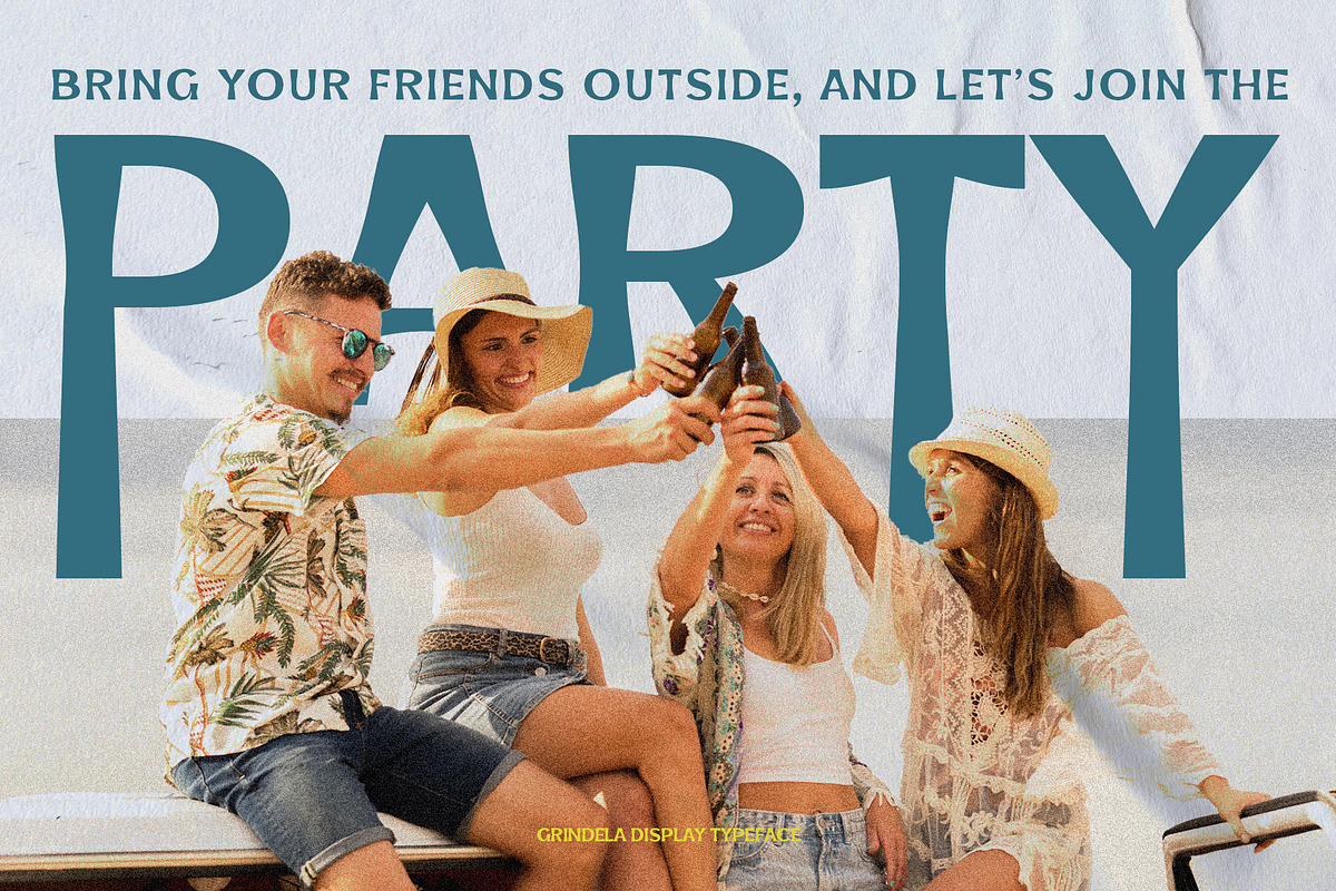 Grindela - Expanded Retro Font, a Sans Serif Font by Drizy (Photo 7 of 10)