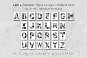 12x12 Alphabet Photo Template Pack, a Poster Template by Loveurstyle Designs (Thumbnail 1 of 4)