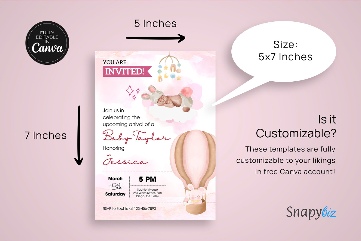 Teddy Baby Shower Invitation, an Invitation Template by Snapybiz (Photo 8 of 10)
