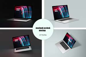 MacBook On Desk Mockup