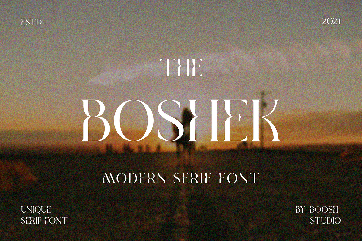 BOSHE Modern Serif Font, a Serif Font by BOOSH Studio (Photo 1 of 12)