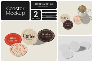 Coaster Mockup, a Product Mockup by Bartama Graphic