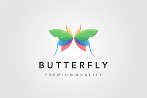 Colorful Flying Butterfly Logo