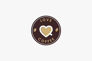 badge emblem Love coffee logo vector, a Branding & Logo Template by DOMHOUZE