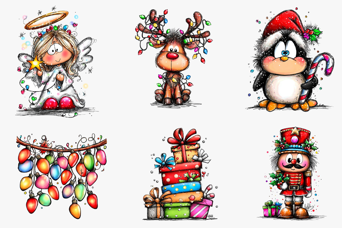Cartoon-style Christmas Clipart, an Illustration by CreationArt (Photo 6 of 6)