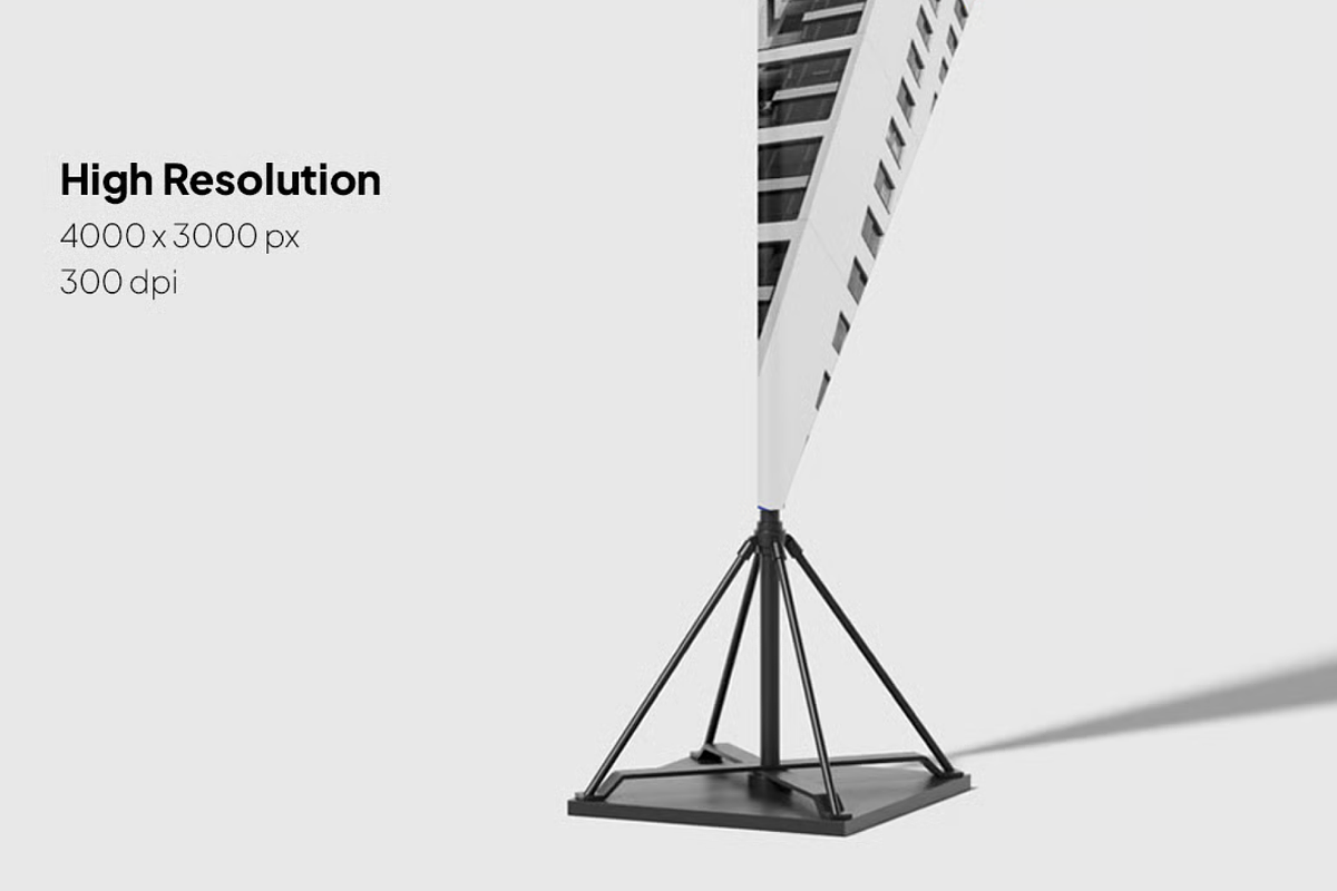Flag Banner Mockup, an Advertising Mockup by graphicsauce (Photo 4 of 4)
