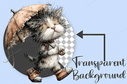 Watercolor Summer Cute Kitten PNG, a Seasonal Illustration by Canvas Craft (Thumbnail 2 of 7)