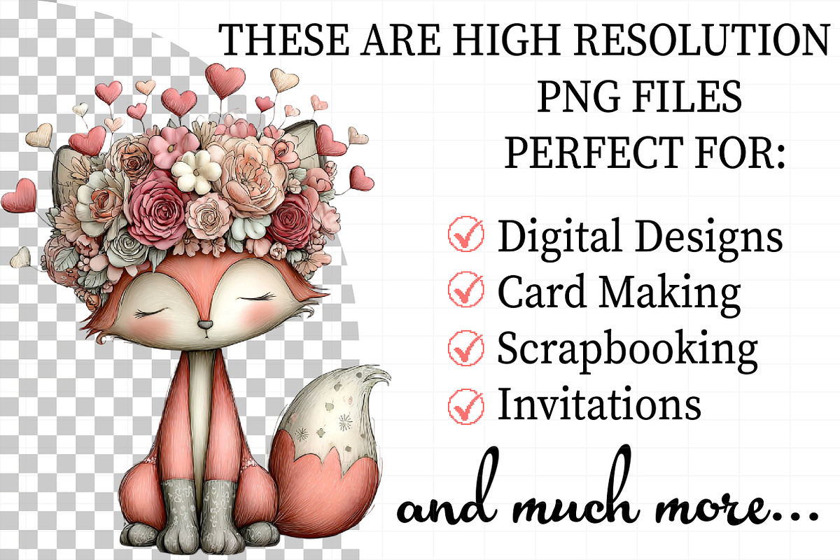 Quirky Funny Valentine Fox Clipart, an Illustration by Daily.Designs (Photo 2 of 5)