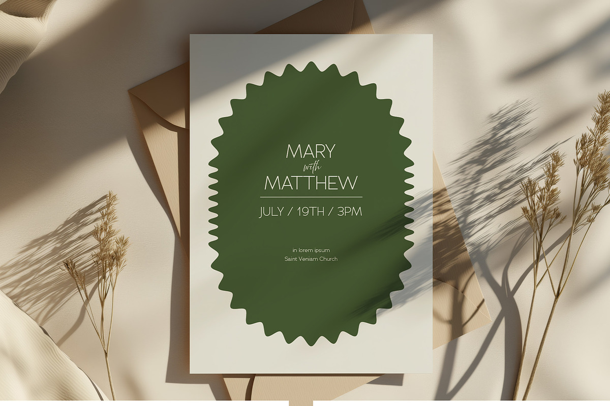 White and Green Wedding Card, an Invitation Template by Filip Studio (Photo 2 of 2)