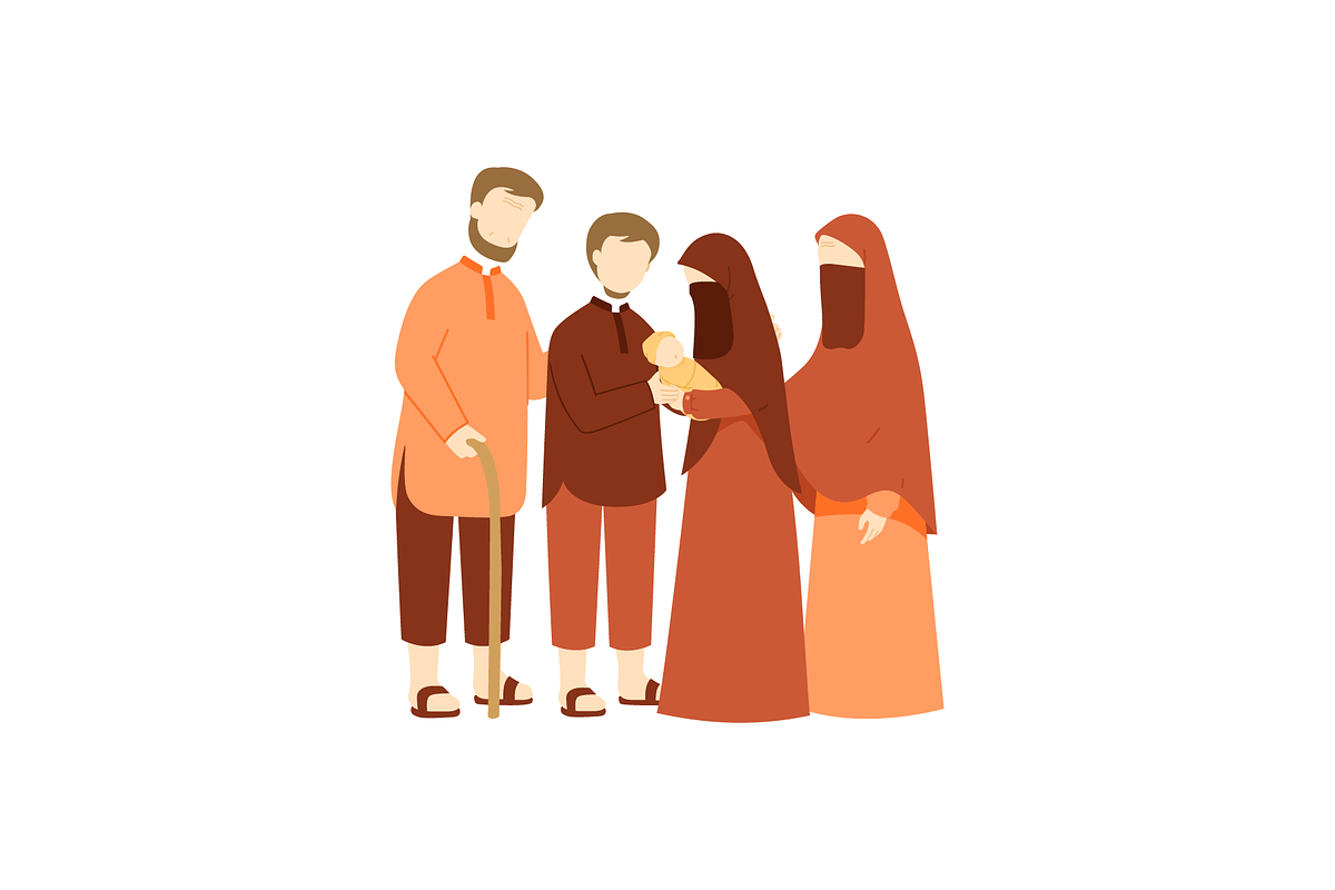 Faceless Muslim Family Illustrations, a Person Illustration by Berkah Studio (Photo 8 of 11)