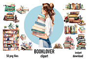 Books clipart, Booklover PNG, an Illustration by Illustrator Space (Thumbnail 1 of 9)
