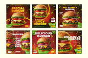 6 burger post  template design, a Social Media Template by graphic bakers (Thumbnail 1 of 6)