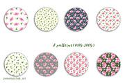 Pink flowers watercolor, a Decorative Illustration by Colibri Watercolor (Thumbnail 4 of 9)