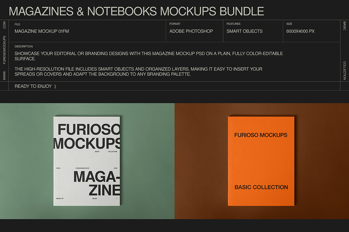 Magazines & Notebooks Mockup Bundle, a Books & Magazine Mockup by FURIOSO mockups (Photo 4 of 14)