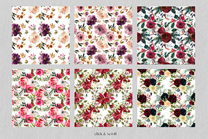 Seamless Floral Patterns Bundle