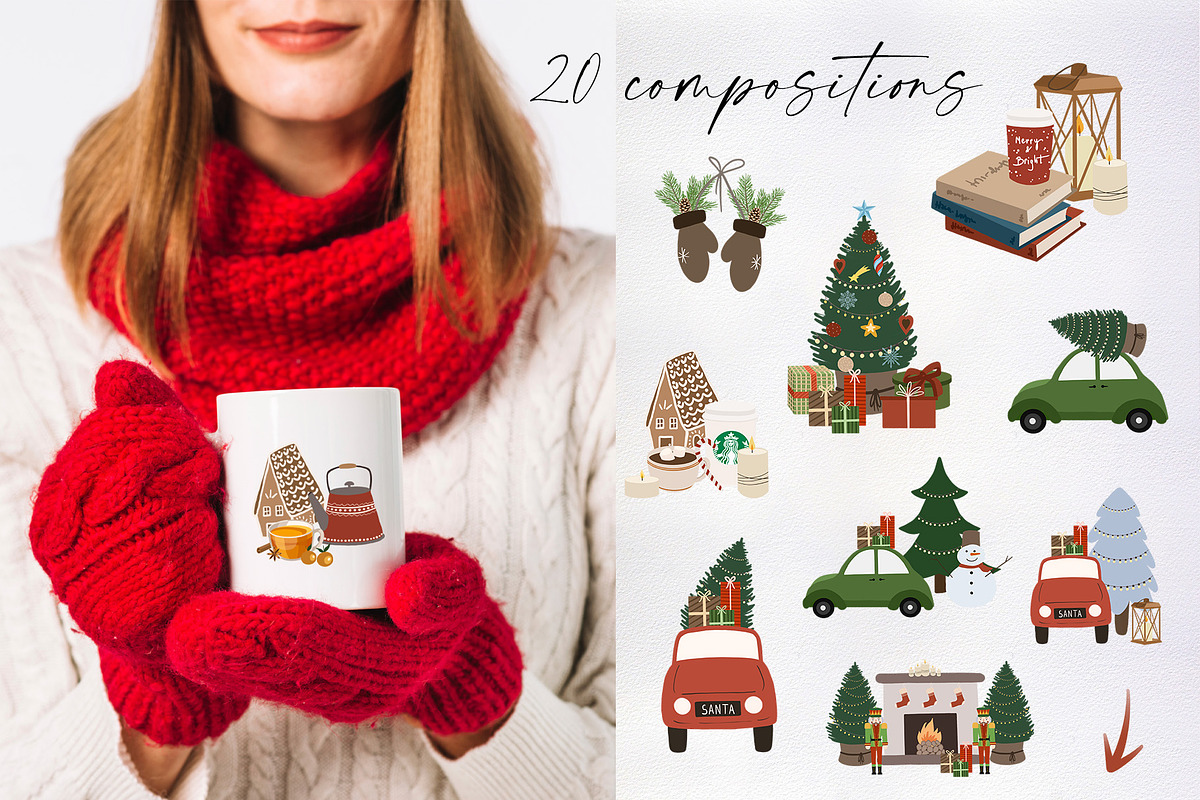 Cozy Christmas. Flat illustrations, a Seasonal Illustration by OZartRoom (Photo 3 of 12)