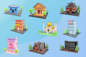 3D Building Illustration Vol.3