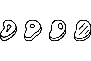 Line icons showcasing various types, a Food Illustration by ZinetroN