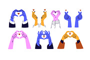 Hands making heart gesture set, a Person Illustration by Good Studio (Thumbnail 6 of 10)