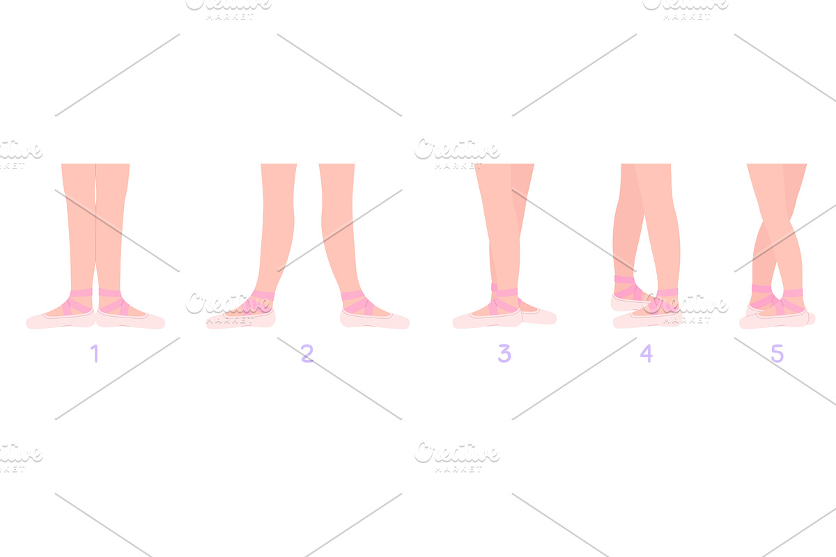 Ballet positions. Ballerina stand in, a Sport Illustration by LadadikArt
