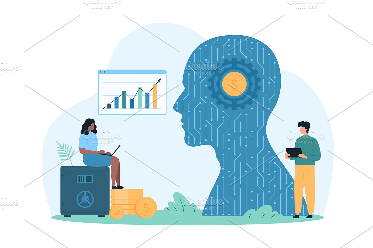 Stock market analytics forex data, a Finance Illustration by Flashvector