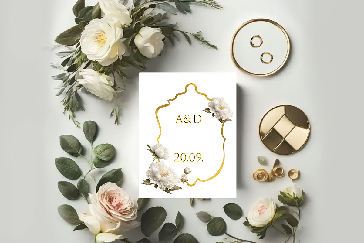 Peony Frames, Floral frame clipart, an Object Illustration by MajorArtTm (Photo 5 of 6)