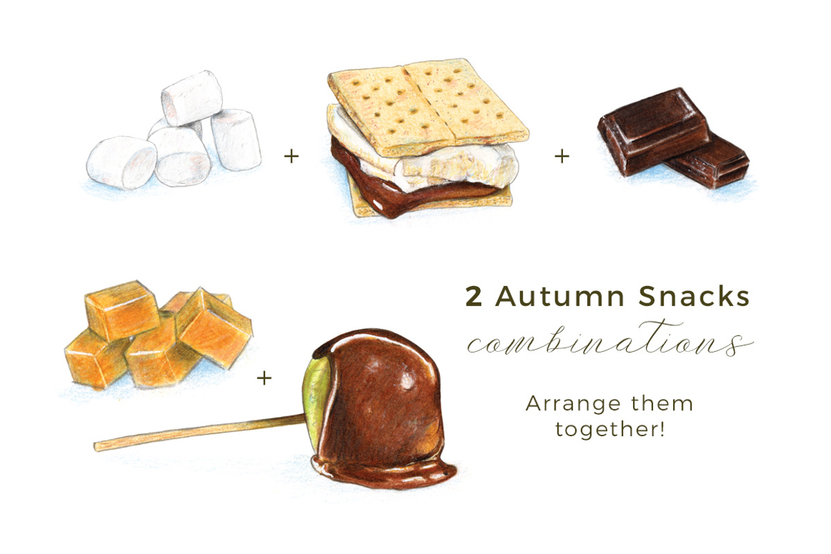 Autumn/Fall Snacks | 5 Cliparts, a Food Illustration by Miriam Figueras (Photo 3 of 3)
