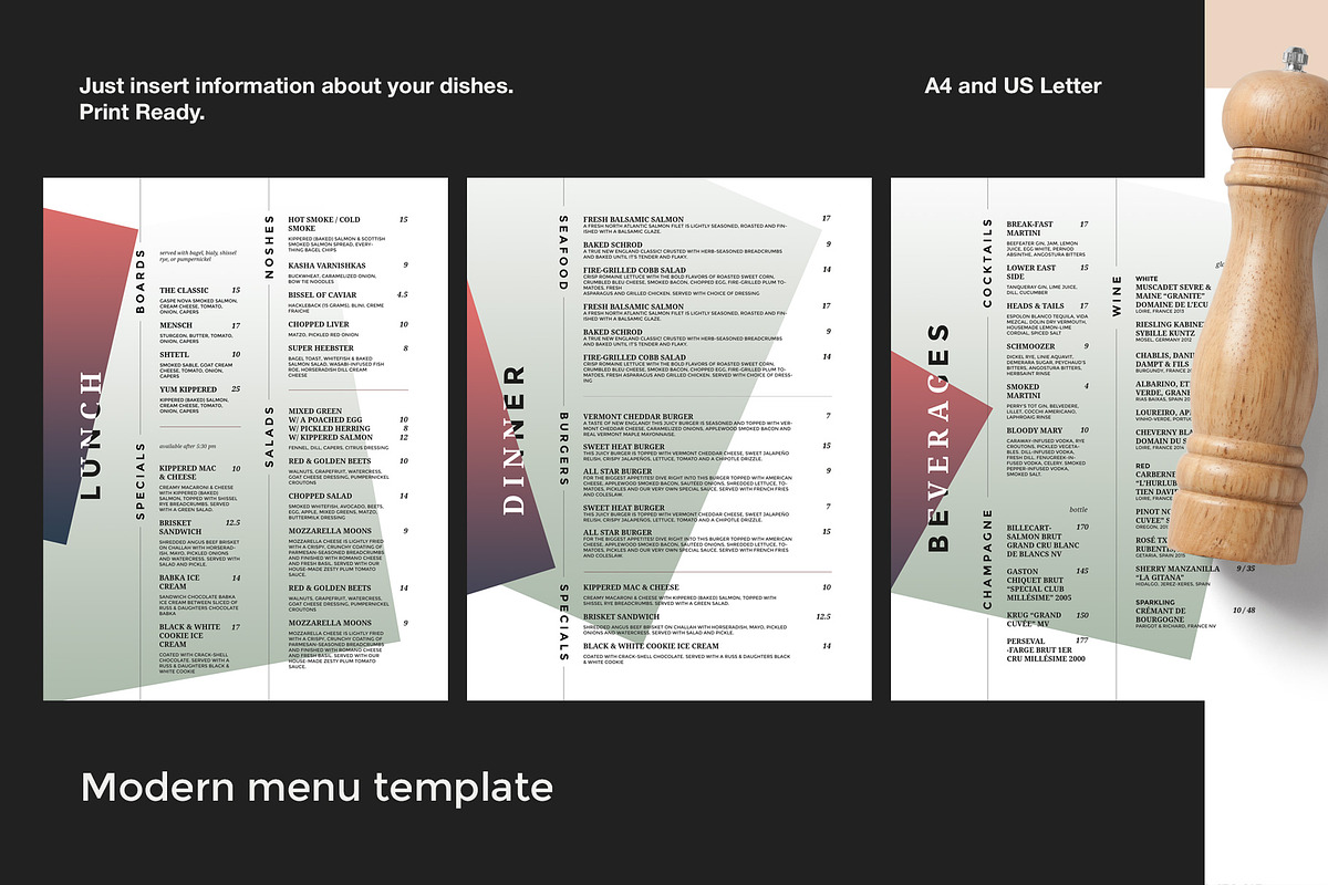 Modern Restaurant Menu, a Brochure Template by BigWeek (Photo 2 of 5)