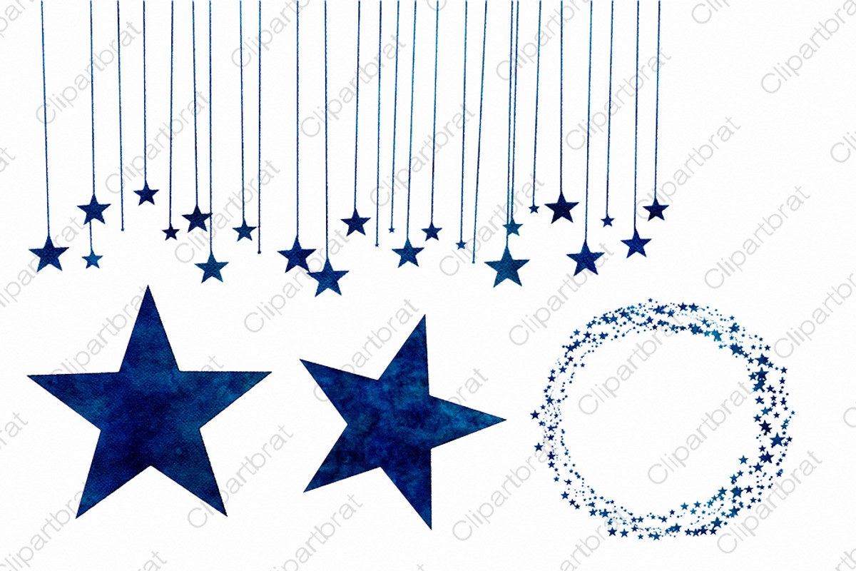Navy Blue Celestial Star Trails, an Illustration by ClipartBrat Graphics (Photo 2 of 4)
