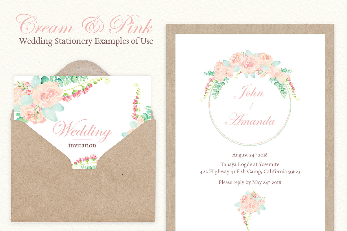 Watercolor Wedding Floral Ornaments, a Decorative Illustration by Designoo (Photo 3 of 8)