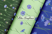Watercolor Cornflower Patterns, an Illustration by OlDm_Shop (Thumbnail 6 of 10)