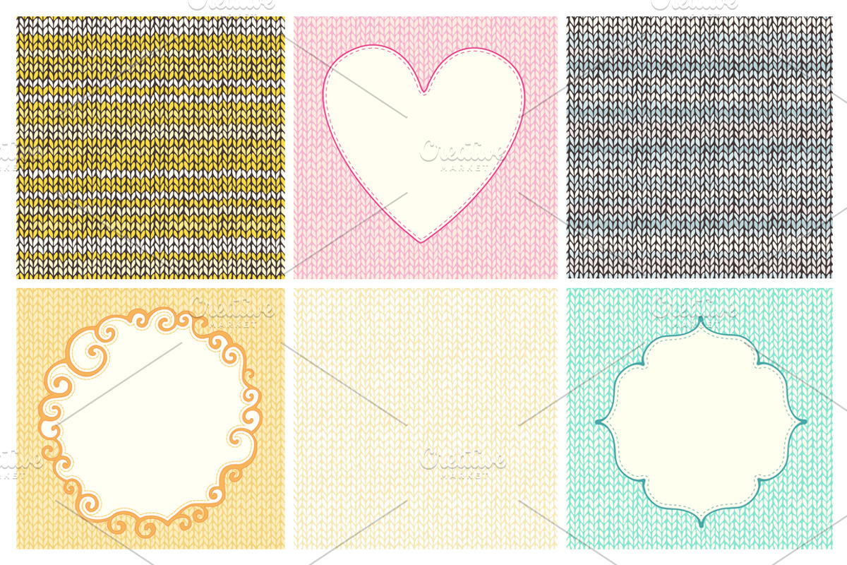 Set of 24 knitted seamless patterns preview 5