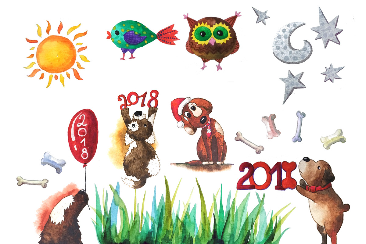 Big set of children's elements, an Animal Illustration by fiolika (Photo 3 of 6)