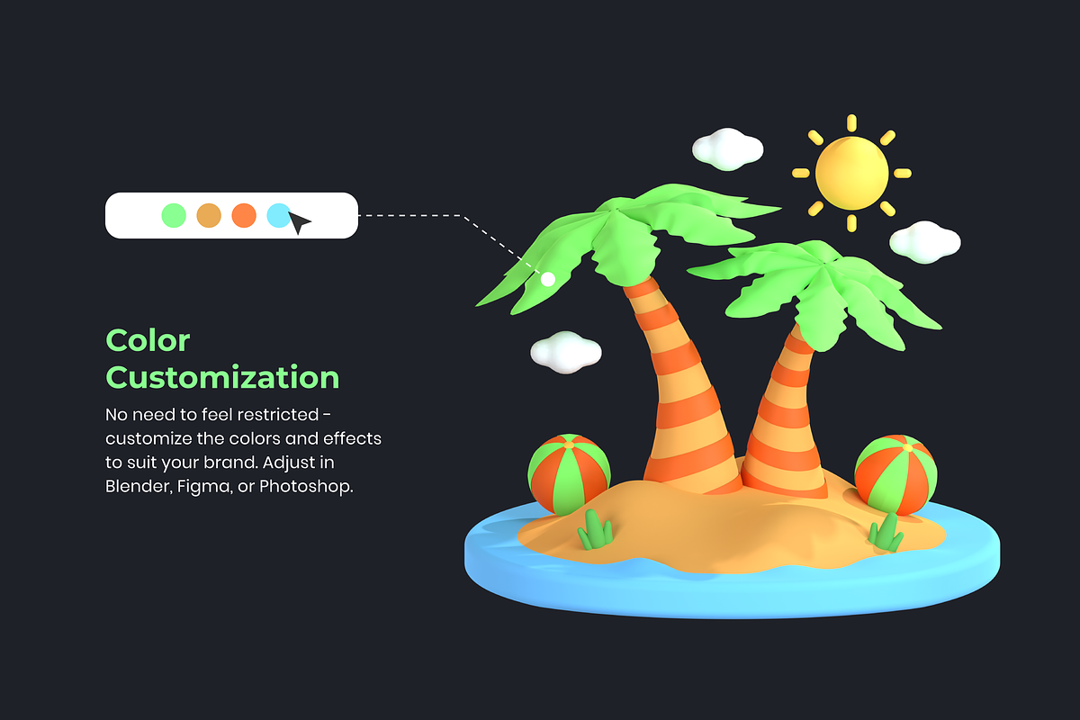 3D Nature and Environment Icons, an Environmental 3D Model by Flat Icons (Photo 2 of 8)