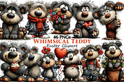 Whimsical Teddy Bear Clipart, an Illustration by Pixels.Craft (Thumbnail 1 of 5)