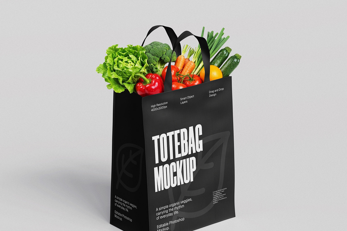 Reusable Shopping Tote Bag Mockup, a Packaging Mockup by Brand Earth (Photo 3 of 4)